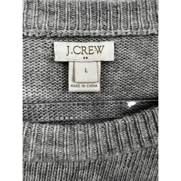 J. Crew Sweater‎ Womens Pullover Fair Isle Long Sleeve Heather Gray Size L - Picture 2 of 4